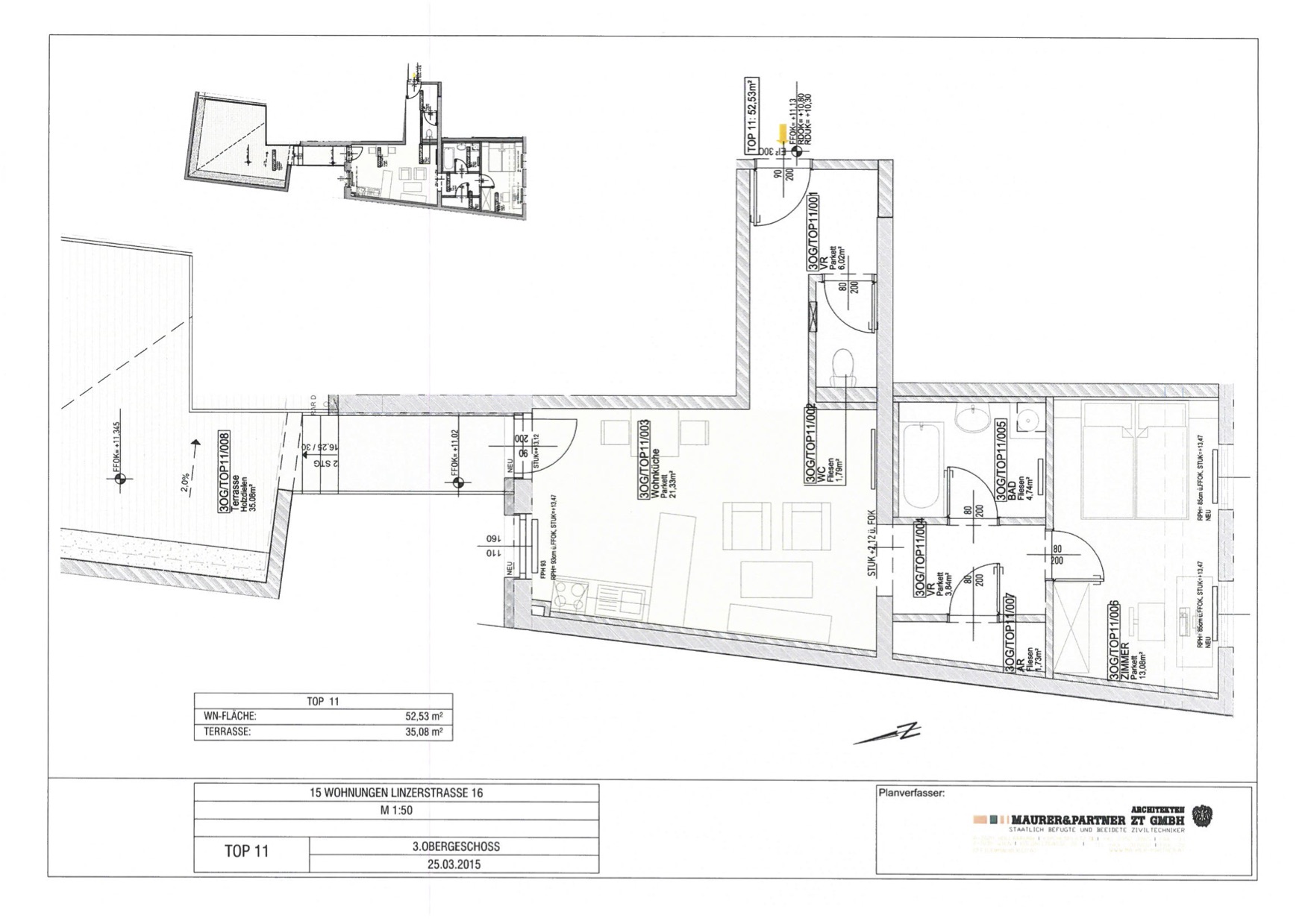 Abbildung Grundriss Terrassen-Wohnung Penzing