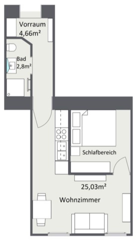 Abbildung Grundriss Apartment Rossauer Lände